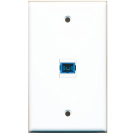 RiteAV - 1 Port SC Fiber Singlemode Simplex Wall Plate - Bracket Included