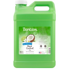 TropiClean Deshedding Dog Shampoo, Professional Dog Shampoo, Fast-Acting Shedding Control, Puppy Safe, Made in USA, Lime & Coconut Scent, 2.5 Gal