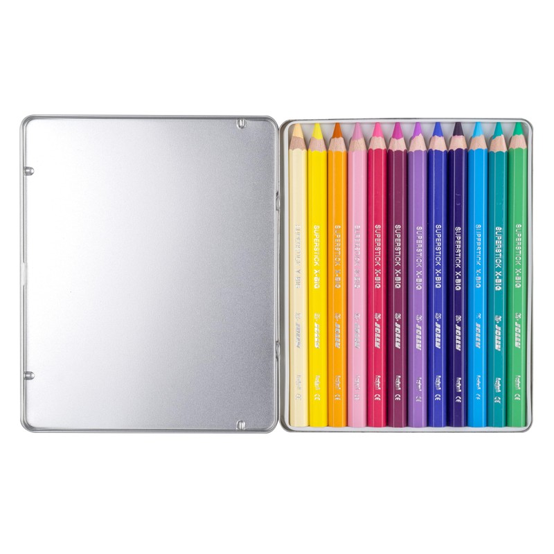 JOLLY X-BIG Candy Colours 12 Colours Extra Thick and Shatterproof