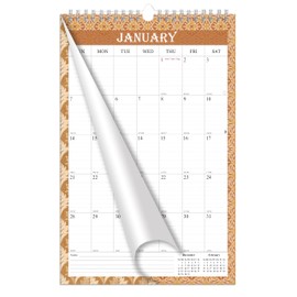 2025-2026 Wall Calendar Spiral-bound Twin-Wire Binding - 18 Months Planner 11" x 17" - Large Ruled Blocks with Julian Dates - (Edition #02)