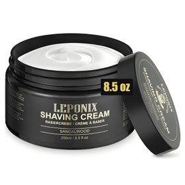 Shaving Cream - 250g - Luxury Large Size Shaving Cream for men - Rich Lather for a Protective, Smooth & Moisturizing Shave Experience - Sandalwood Scent