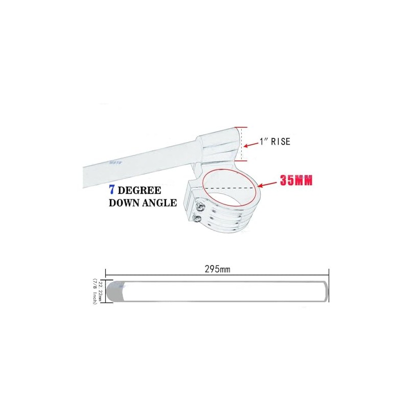 TDR 1" Raised Riser Clip-On Clip Ons Handlebar Universal Fits