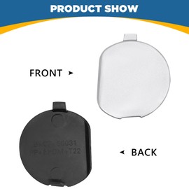 TOPUS Front Bumper Tow Hook Cover for Mazda 3 Axela 2014 2015 2016 Towing Eye Cap Trailer Hitch Cover BHN1-50-A11-BB BHN150A11BB (Black, Left Driver Side)