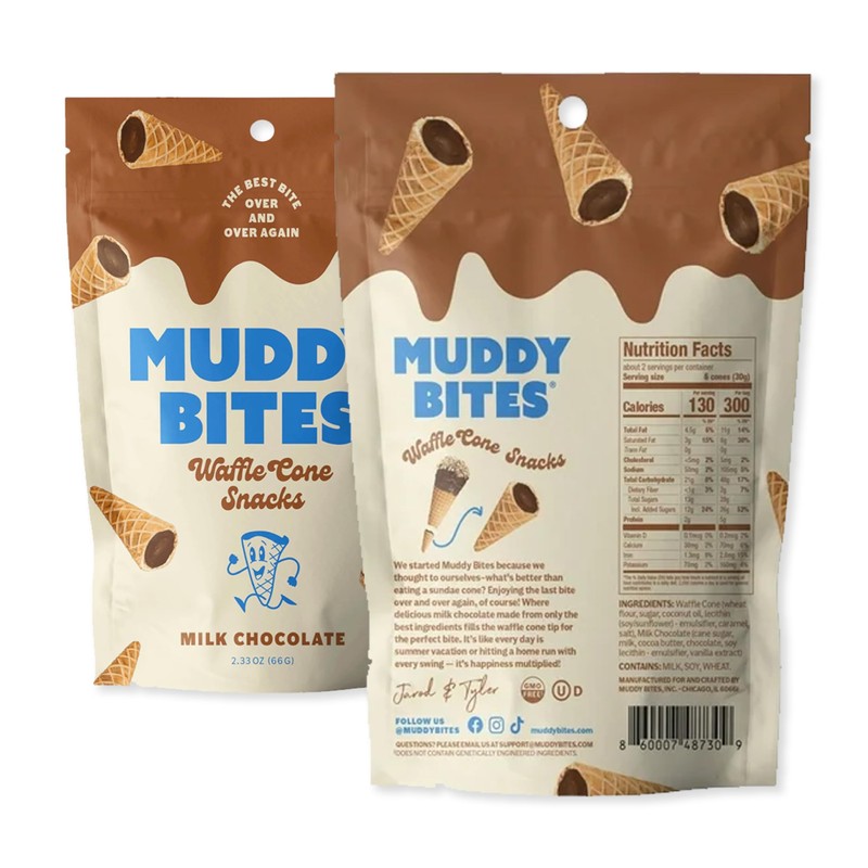 P&V Milk Chocolate Waffle Cone Snacks – 2.33oz Pouch (Pack