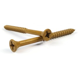 Phillips Square Combo Drive Coated Tan Deck Screws - Qty 1000 (#9 x 2-1/2")