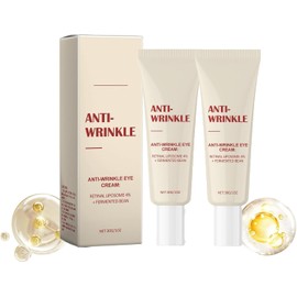 2 piezas Crema de ojos anti arrugas con 4% de liposoma retinal y frijol fermentado, hidratante hidratante, círculos oscuros y bolsas de ojos hinchados, para todos los tipos de piel, 30g / 1oz