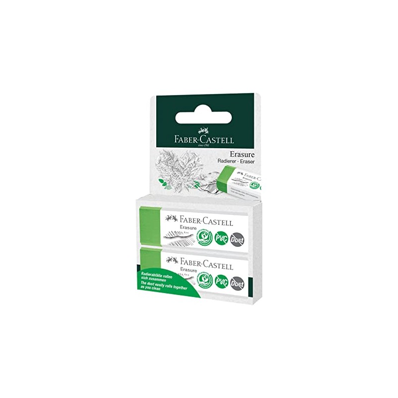 Faber-Castell Eraser Erasure PVC-free & Dust-free - Blister card of