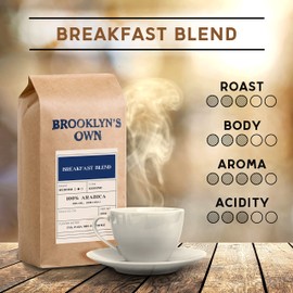 Brooklyn's Own Medium Roast Breakfast Blend Ground Coffee - 100% Arabica Grounds From Brazil and Sumatra (2 LB)