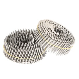 kimllier 3600 Count Coil Siding Nail Full Round Head Wire Collated Coil 15-Degree 1-1/2-Inch x .090-Inch Ring Shank 304 Stainless Steel Coil Roofing Nails