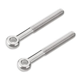 MroMax M10 x 80mm Machinery Shoulder Swing Lifting Eye Bolt, 2Pcs 304 Stainless Steel Metric Thread Lifting Eye Bolt for Home Renovation, Pipeline Gate Valves Fasteners, Silver