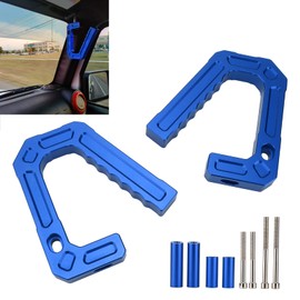 Fydun Front Grab Handle Grip Bar Aluminum Grab Handle Replacement for 2007-2018 JK/Unlimited Sport Sahara (Blue)