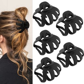 ATODEN Hair Clips Claw Clips for Thick Hair 5Pcs Large Hair Clips 3.15'' Big Octopus Hair Clip Long Thick Medium Hair Neutral Jumbo Jaw Clips Hair Accessories for Women Girls