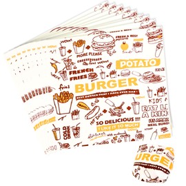 Greaseproof Paper Sheets 28 x 29.5cm, Burger Papier, 100 Sheets Food Wrapping Paper Food Basket Liners for Burgers, Sandwiches, Fries,Cakes