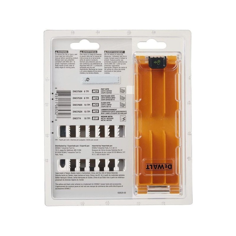 DEWALT Jigsaw Blades Set with Case, T-Shank, 10-Piece (DW3741C)