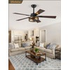 Farmhouse Ceiling Fans with Light, 48 Inch Bedroom Ceiling Fan