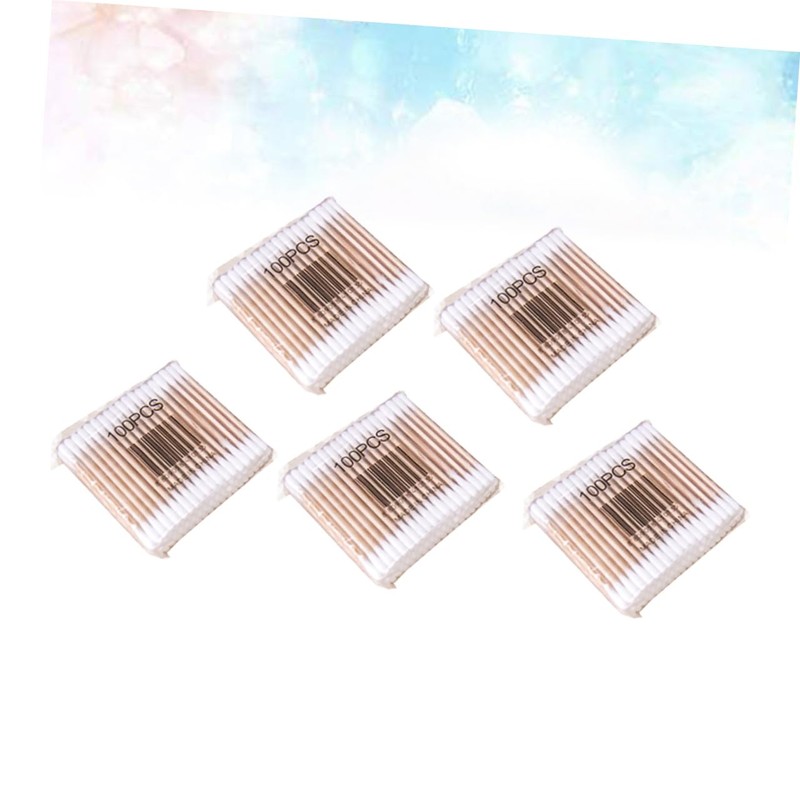 Healeved 500pcs Wooden Stick Cotton Swabs Double Tipped Australian Cotton