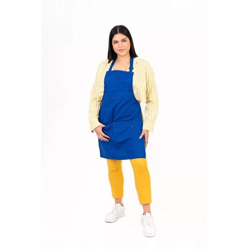 Dilitools Mandil Color Azul Para Chef Delantal Cocina Mesero Dili