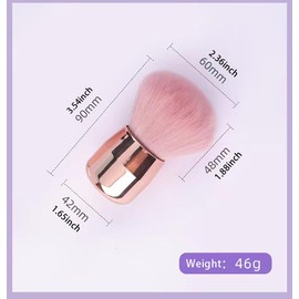 NaYiissi 1PC Mini Makeup Blush Brushes, Small Travel Mushroom Head Foundation Brush, Kabuki Brush for Mineral Powder Contouring Cream or Liquid Cosmetics Pink