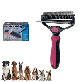 Cepillo para Perros y Gatos, 2 en 1, Peine, Herramienta de Aseo para Pelo Muerto, Nudos y Enredos para Mascota Pequeña, Medianas y Grandes