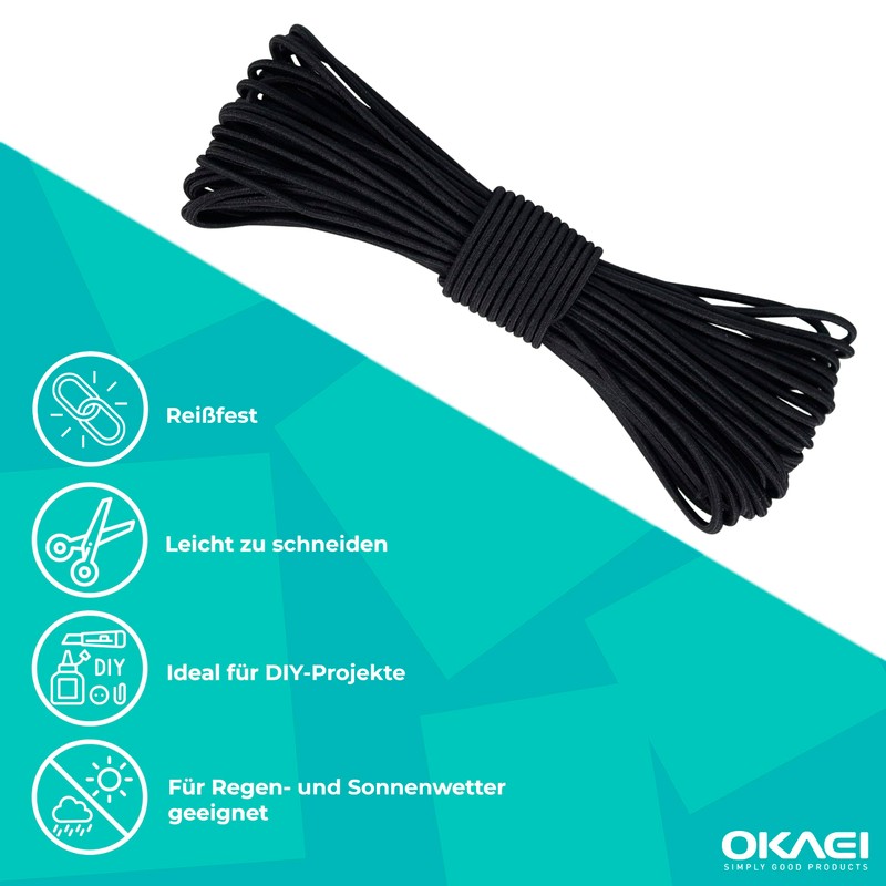 Okaei Rubber Cord 3 mm x 10 m – High-Quality
