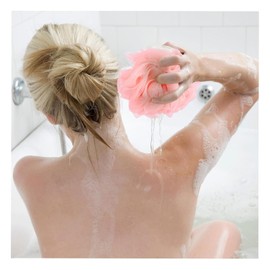 3 Set Exfoliating Towel, Exfoliating Back Scrubber, ​​Scrub Washcloth Bath Tool for Use in Shower, Back Washer to Deep Clean Your Skin for Men & Women (Pink)