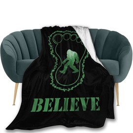 FEILUOKE Funny Bigfoot Sasquatch Blanket Super Soft and Comfortable Warm Flannel Throw Blanket Sofa Bedroom Bed Blanket Adult Children 50x40 Inches