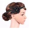 Retro Black 1920's Headband Gatsby Beaded Sequin Leaf Hair Band