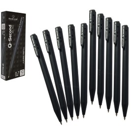 Gel Pens, 0.7mm Fine Point, BLACK, Pack of 10, RADSecond Gel Pens, Smooth Writing, Ideal for School Office Home Pens, iVAIDEX Black Ball Pen