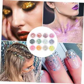 Gel Cosmético Brillo y Purpurina Líquida Corporal 12 Colores Caja Kit Maquillaje Facial Cabello Festival Uñas Cuerpo