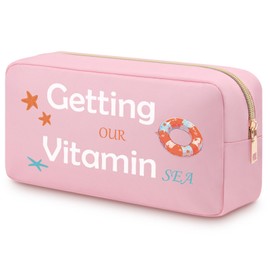 Summer Makeup Bag Gifts for Beach Summer Lovers Daughter Soul Sister Nurse Coworker Graduation Birthday Friendship Gifts Vacation Weekend Away Gift Double Side Toiletry Bag