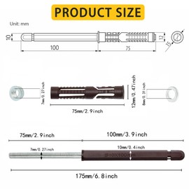 12 Pack Floating Shelf Brackets - Heavy Duty Wooden Shelf Brackets with Screws Adjustable Wall Fixings Hardware Blind Support Shelves 200LBS Ø10x100mm