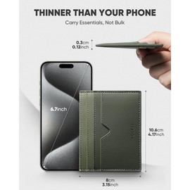 VULKIT Slim Minimalist Wallet for Men, RFID Blocking Credit Card Holder, Compact Front Pocket Wallet Holds 6+ Cards, Cash Notes & Coins, Easy Carry, Ultra Thin