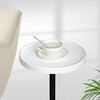 COVLON Pedestal Side Table, White Drink Table, Martini End Table