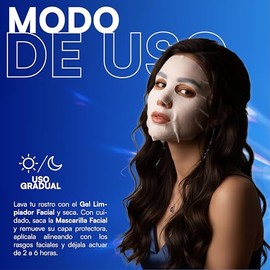 MIST JEWEL Mascarilla Facial con Colágeno, ácido hialurónico y aminoácidos de alto efecto hidratante y Rejuvenecedora | Premium Bio-Collagen mask Paquete de 5 Piezas