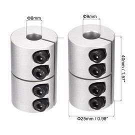 sourcing map 2pcs 8mm to 9mm Shaft Coupling 25mmx40mm Coupler Aluminum Alloy Joint Motor for 3D Printer CNC Machine DIY Encoder