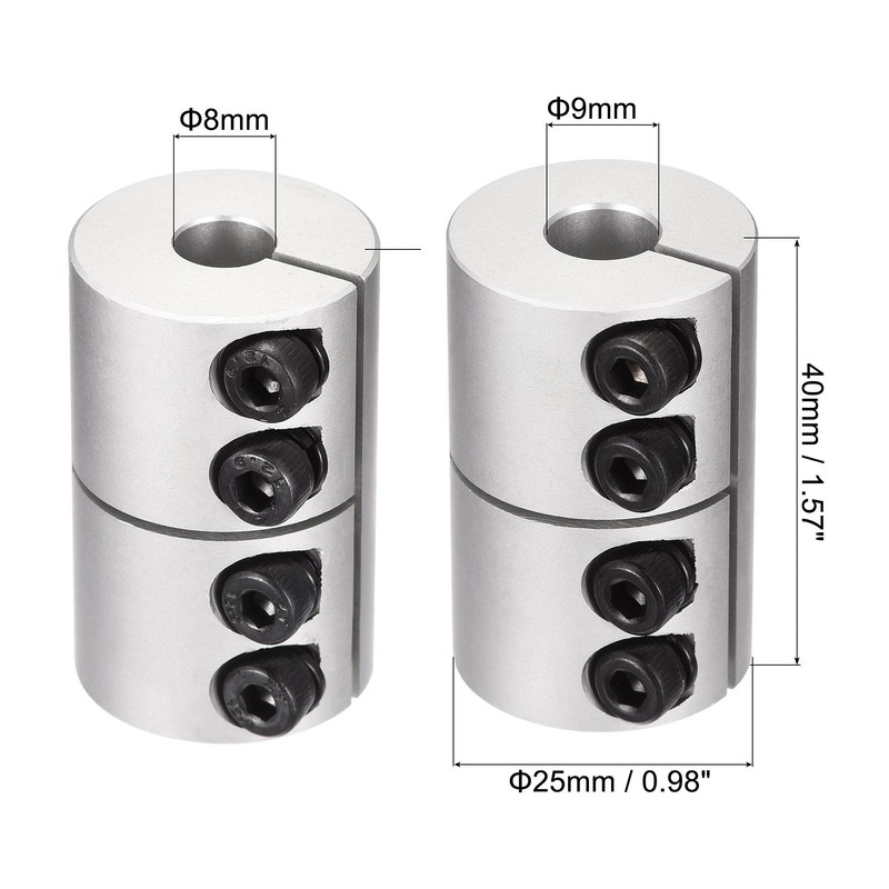 sourcing map 2pcs 8mm to 9mm Shaft Coupling 25mmx40mm Coupler