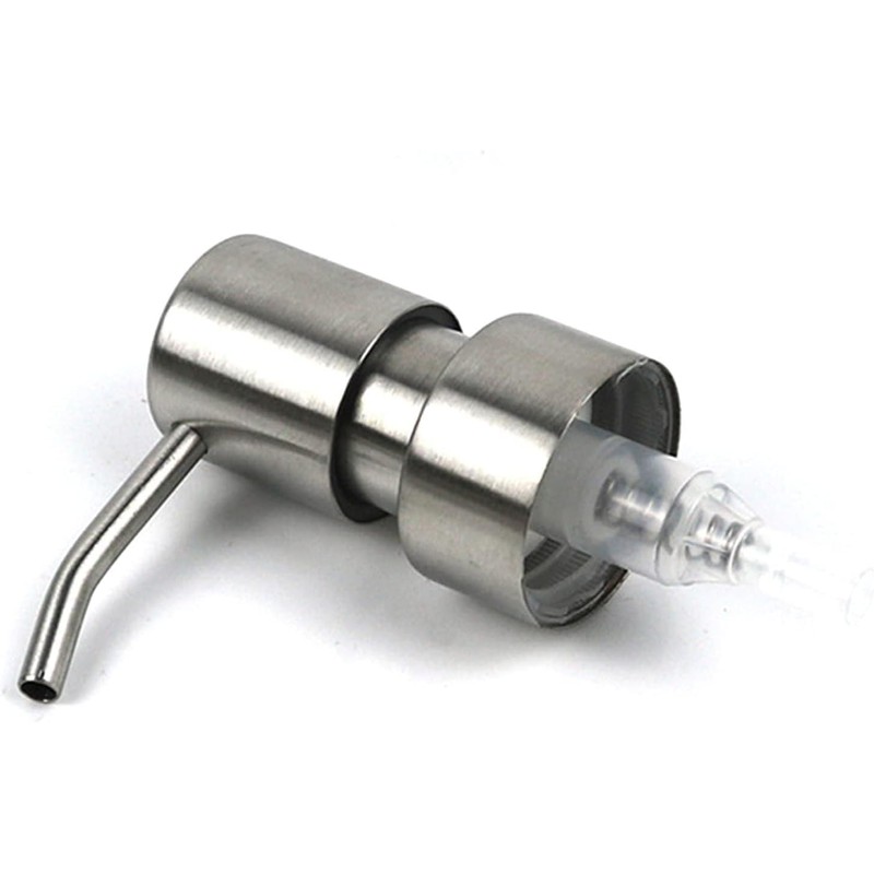 Silver Stainless Steel Minimalist Style Liquid Soap Dispenser for Bathroom