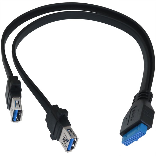 LUORNG Dual Port USB 3.0 to 19pin Adapter Motherboard 19pin