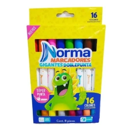 Norma 16 Marcadores Gigantes Lavables Doble Punta Marca Norma
