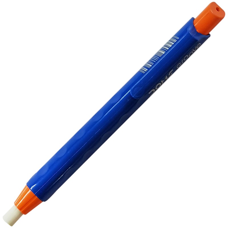 Groove Retractable Click Pencil Eraser, Orange Body, Pack of 1,