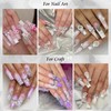YAEISM 50PCS Bow Nail Charms 3D Silver Nail Charms 2