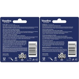 Vaseline- Paquete variado de 4 bálsamos labiales hidratantes Lip Therapy Original + Rosy Lips con vitamina E, 0,16 oz cada uno