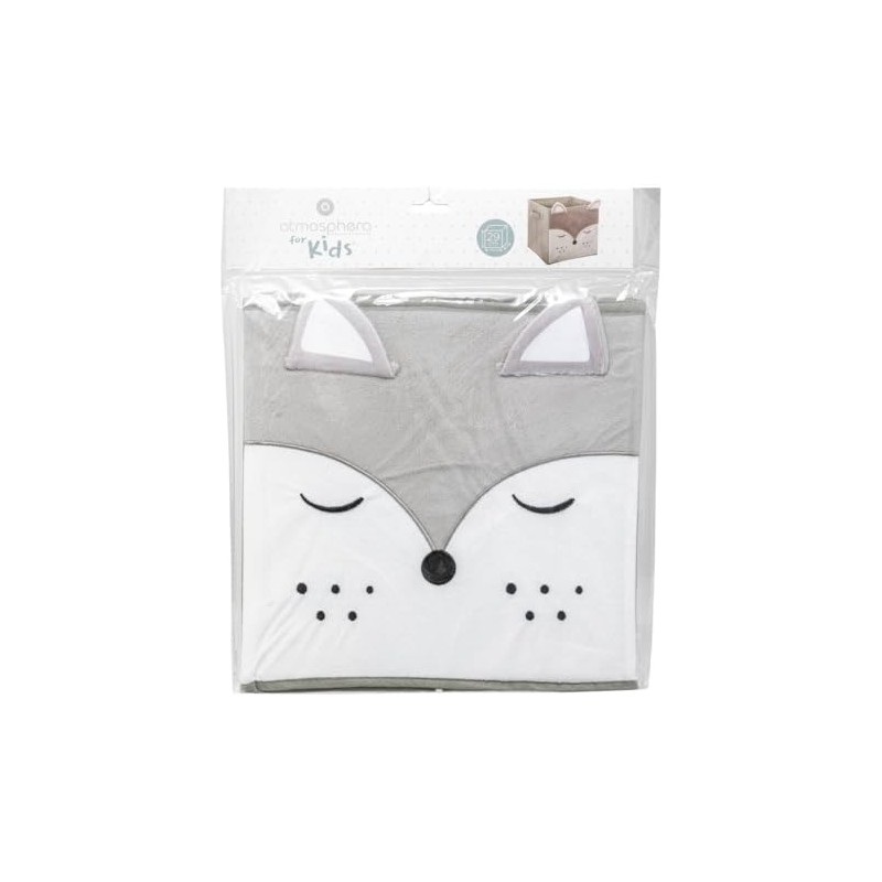Atmosphera Children's Storage Box Fox Velvet Grey Grey