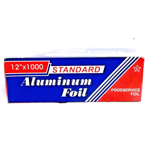 12" X 1000' Aluminum Foil Roll with Large Blue Nitile Gloves