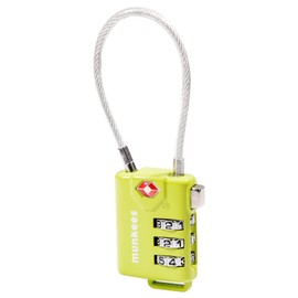 munkees TSA Lock, Suitcase Lock, Zipper Lock, Wire Type, Stainless Steel, Heart Shape, Cute 3 Digit Dial Padlock for Travel Anti-Theft (Green)