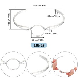 SUNNYCLUE 10Pcs Cabochon Bracelet Blanks Bracelet Cabochon Setting 16mm Blank Cuff Bracelets Bezel Tray Blank Bangle Adjustable Bracelet Blank Settings for Jewelry Making Women Adults DIY Supplies, Brass, no gemstone
