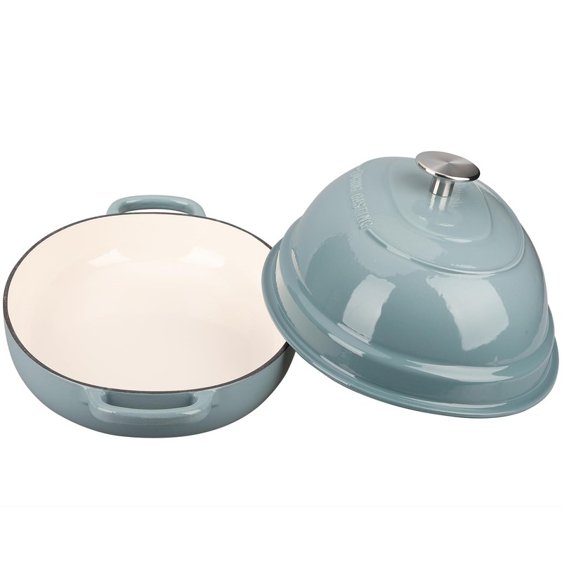 EDGING CASTING Enameled Oval Cast Iron Dutch Oven Pot with