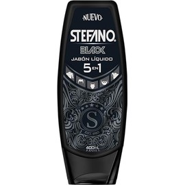 Stefano Black Jabón Líquido 5 en 1 para hombre Limpieza profunda 400 ml