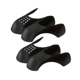 Boolavard 4 Pcs Anti-Crease Shoe Protectors - Plastic Sneaker Crease Guards, Adjustable Toe Box Stretcher for Shoe Care and Maintenance (Black, Large Size UK 7-12.5)