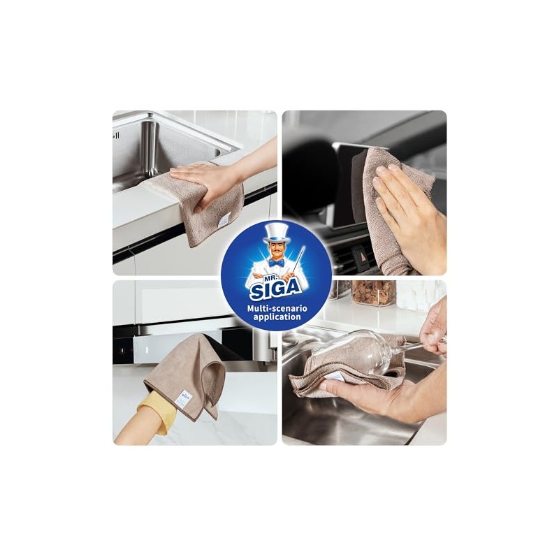 MR.SIGA Paños de Limpieza de Microfibra, Toallas de Microfibra Multiusos,